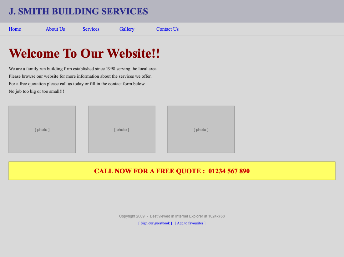 Reed Joinery — the previous website