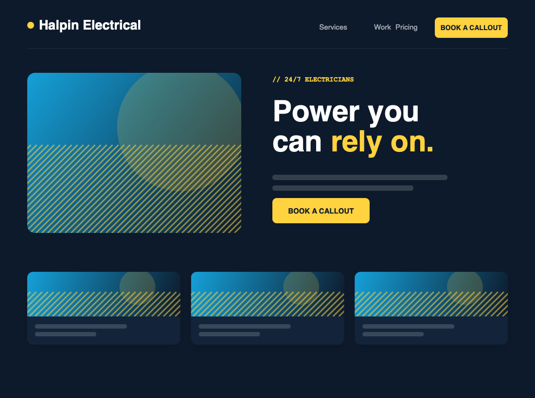 Halpin Electrical — website built by 3 Day Websites